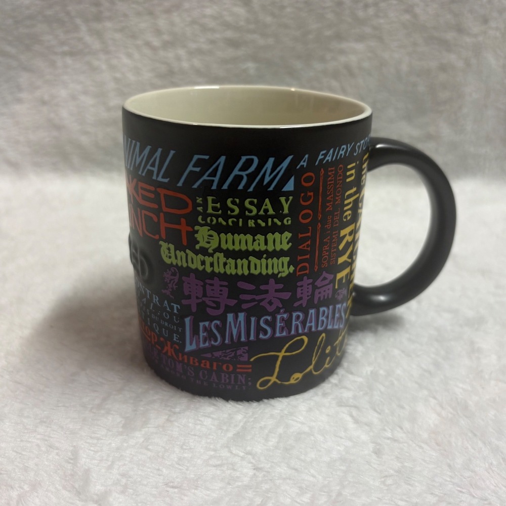 Unemployed Philosophers Guild Banned Books Black Coffee Mug Bookworm Cup